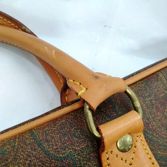 Vintage Etro Lrg Weekender Paisley Briefcase Laptop Shoulder Bag Crossbody Chain - Picture 12 of 16